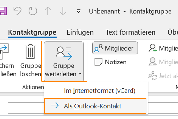 Gruppe weiterleiten