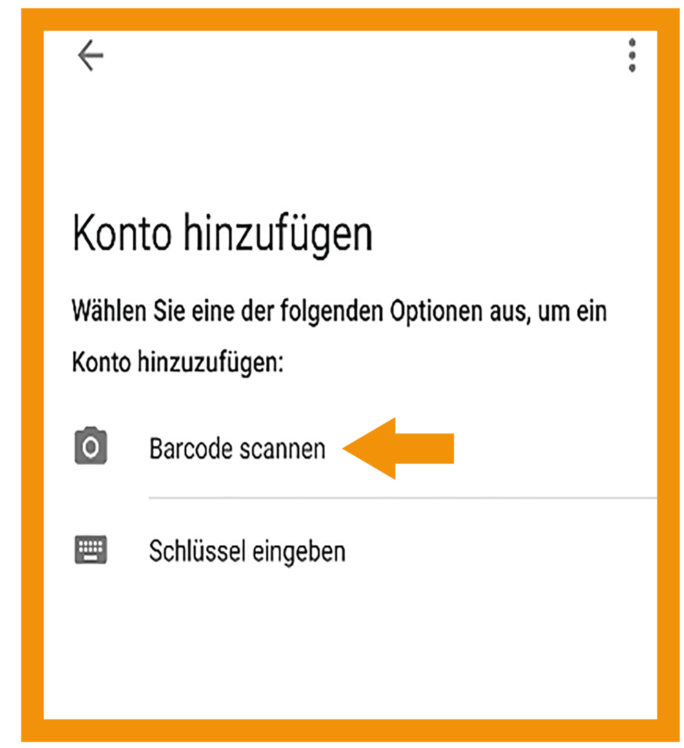 Android Registrierung 2FA Schritt 3