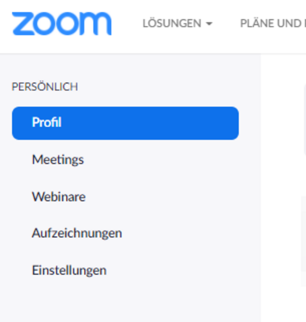 Persönliches Zoom-Profil