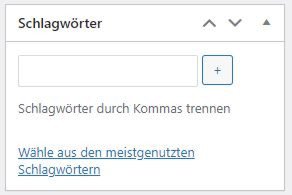 Screenshot aus WordPress: Wie verschlagworte ich einen Beitrag