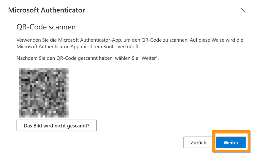 [Translate to Englisch:] Microsoft Authenticator 4 (blurred)