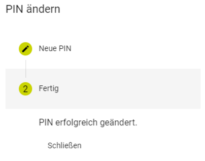 erfolgreiche Änderung der PIN