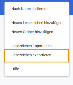 Bild: Lesezeichen exportieren w&auml;hlen