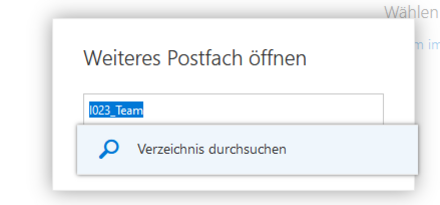 Weiteres Postfach öffnen Weiteres Postfach zum öffnen suchen