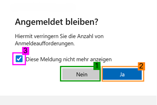 Angemeldet bleiben Maske