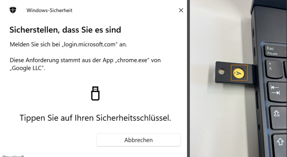 Yubikey berühren