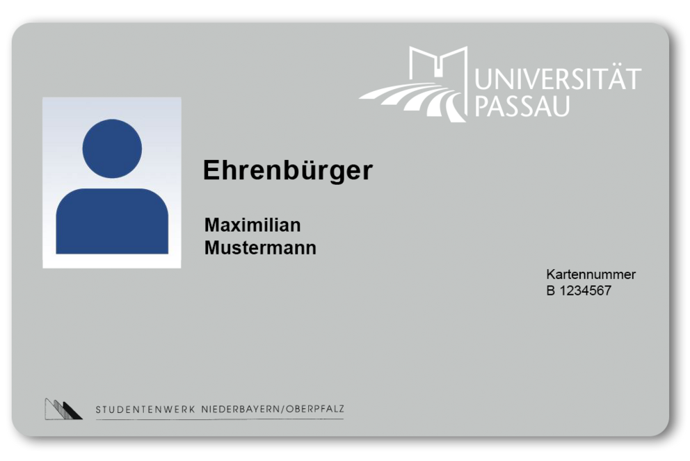 CampusCard for honorary members of the University of Passau (front)