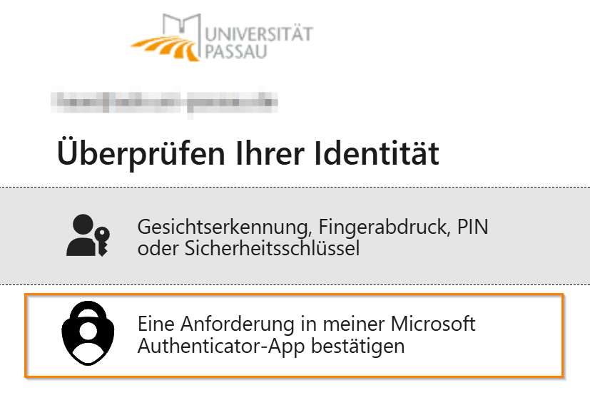 Anmelden mit Microsoft Authenticator App