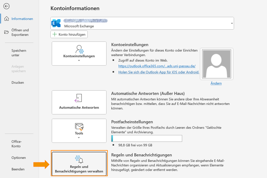 Regeln und Benachrichtigungen
