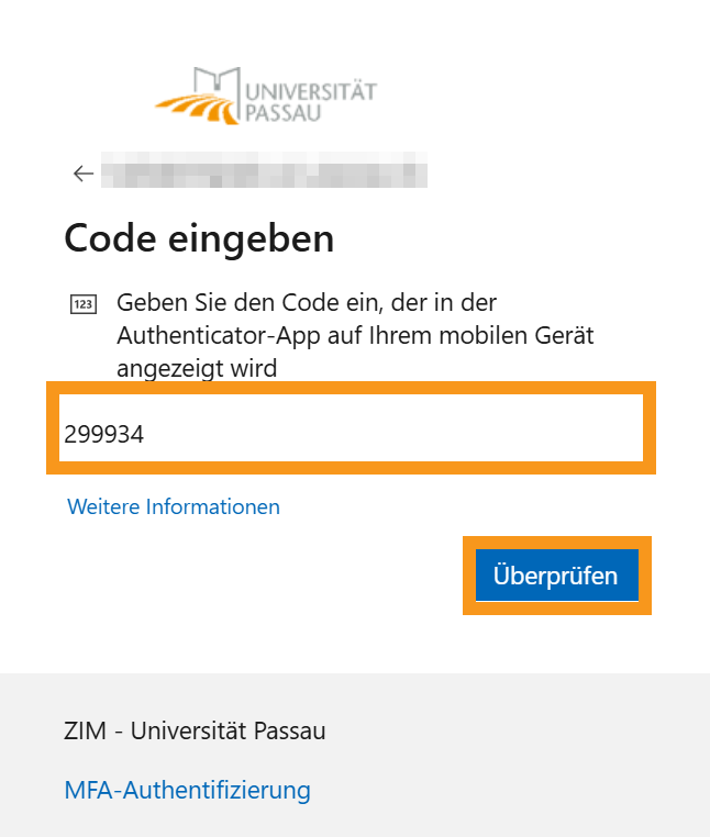 [Translate to Englisch:] Code eingeben und &Uuml;berpr&uuml;fen w&auml;hlen