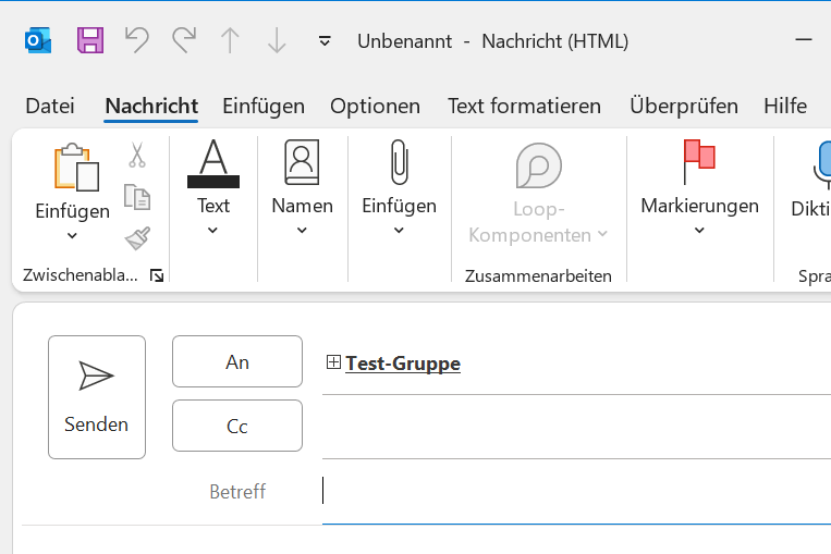 E-Mail an Kontaktgruppe senden