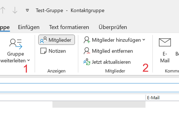 Kontaktgruppe nutzen