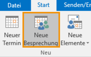 Schaltfläche "Neue Besprechung"