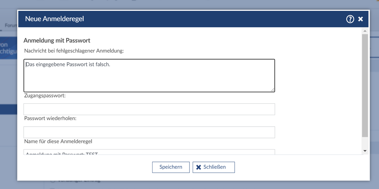 Passwortgesch&uuml;tzte Anmeldung
