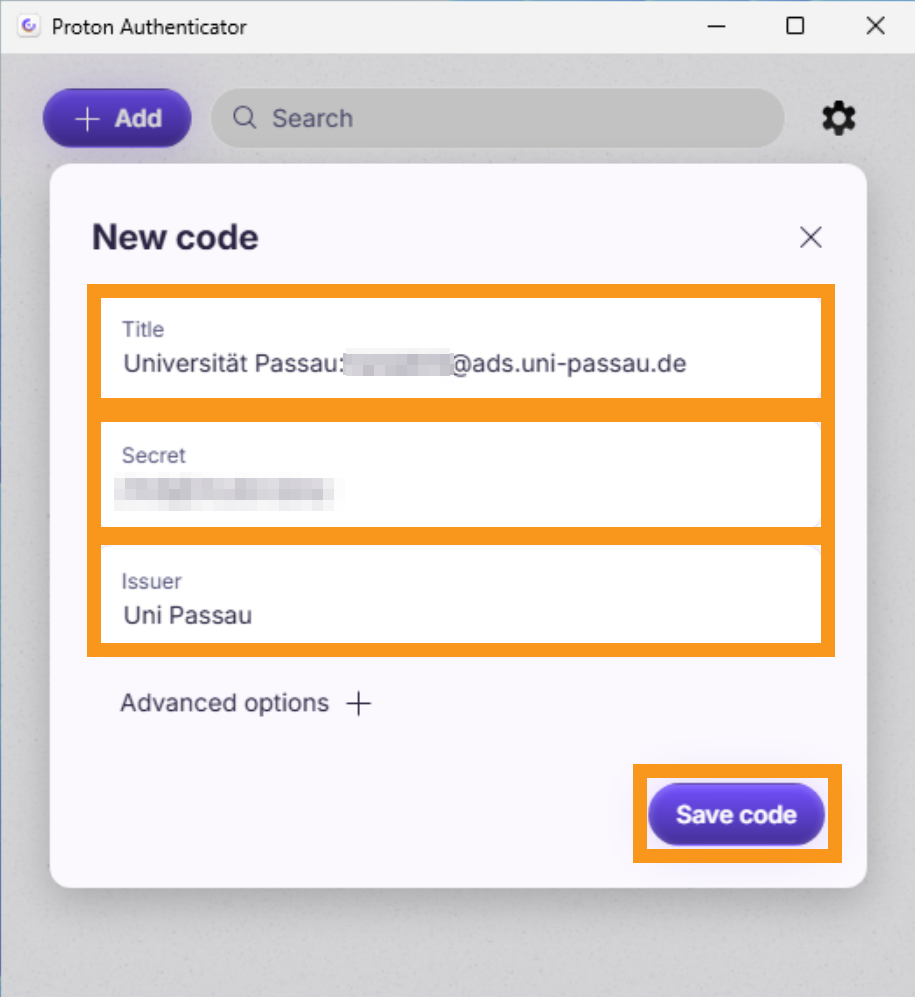 Einf&uuml;gen der kopierten Informationen
