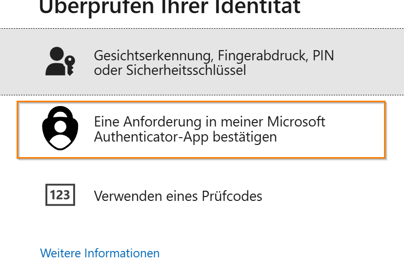 Anmelden mit Microsoft Authenticator App