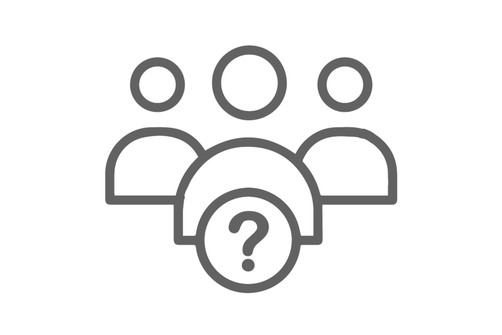 Kachel: Fragezeichen und Personen Kachel: Fragezeichen und Personen