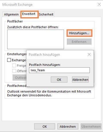 Postfach hinzufügen