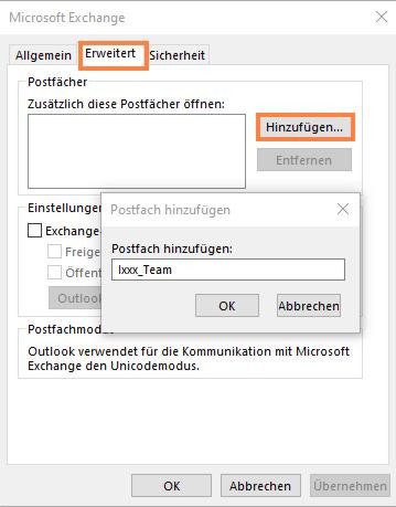 Postfach hinzuf&uuml;gen