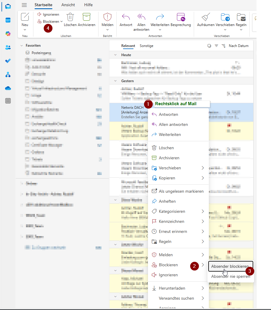Spam Absender Blockieren - Freigeben