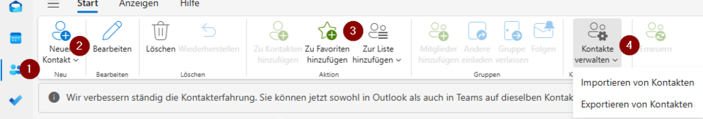 Adressliste - Kontakte Bearbeitung