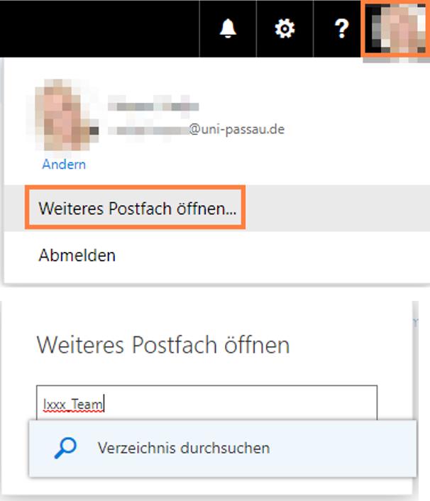 Weiteres Postfach öffnen 