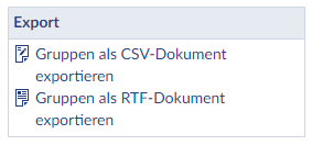 Gruppenliste exportieren