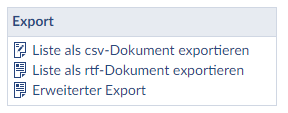 Exportoptionen der Teilnehmendenliste