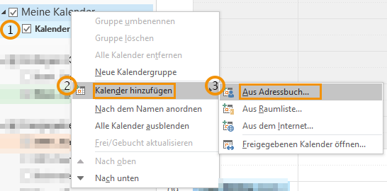 Kalender einer anderen Person hinzufügen