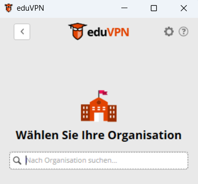 Organisation auswählen