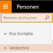 Personensuche in Outlook Web Access