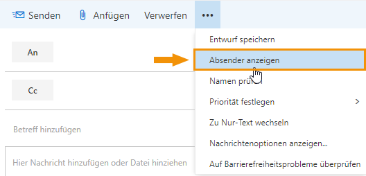 Option "Absender anzeigen"