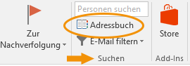 Adressbuch über Registerkarte Start