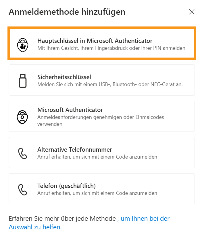 Bild Anmethode auswählen