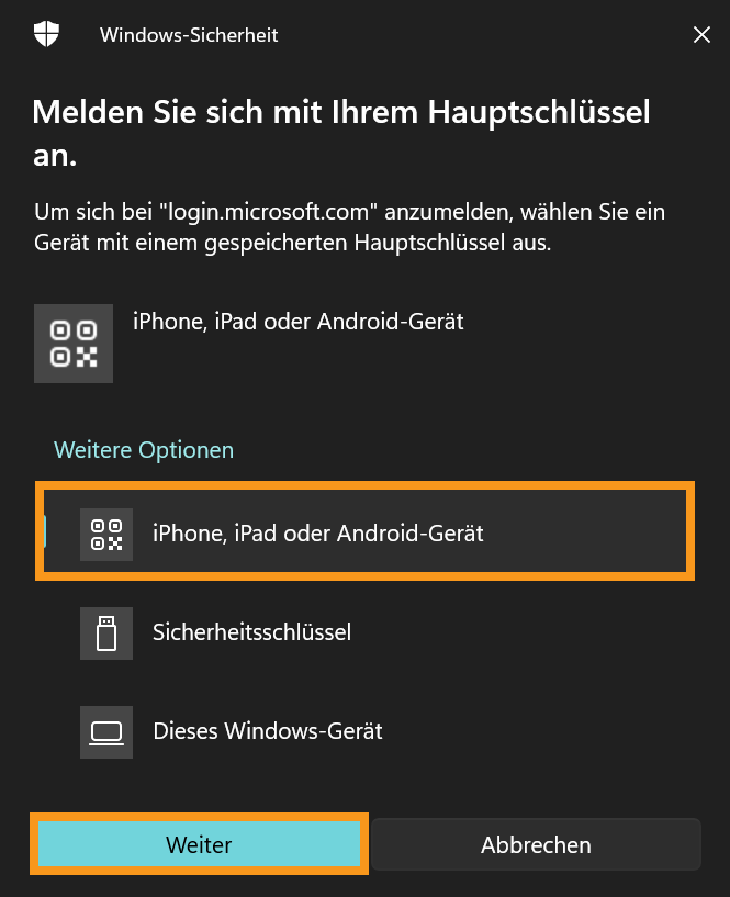 Anmeldefenster Passau