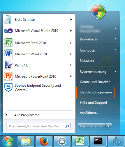 Variant 1: open standard programs directly
