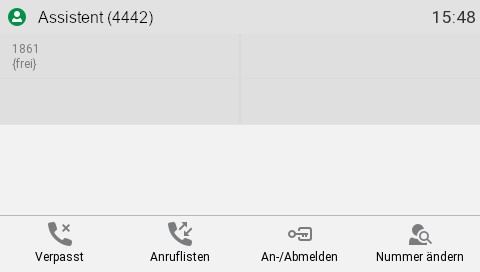 Ansicht des Assistenten beim Snom-Telefon